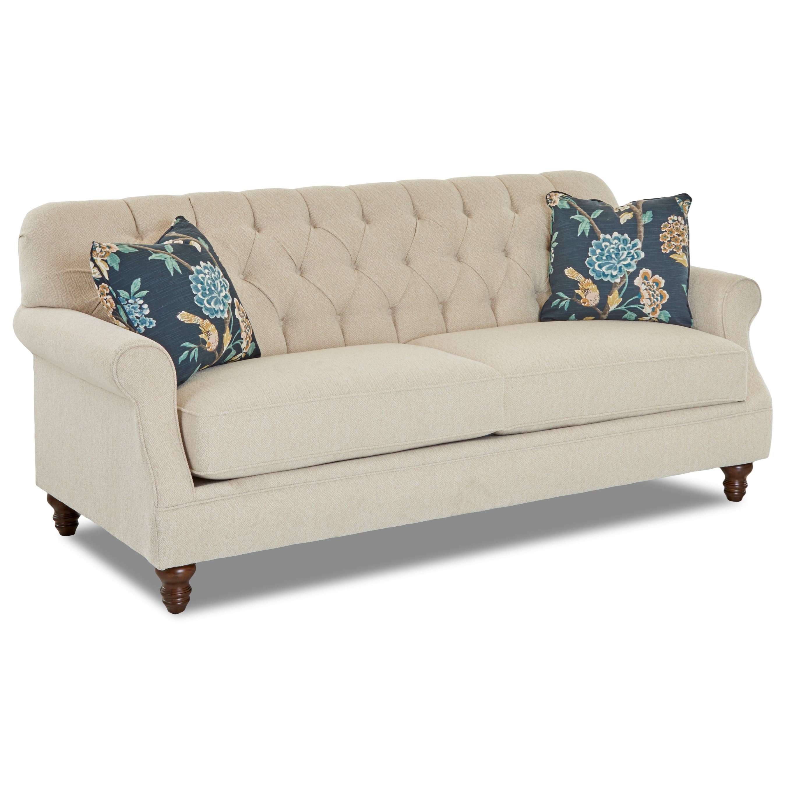 Klaussner Burbank Traditional Tufted ApartmentSize Sofa Godby Home
